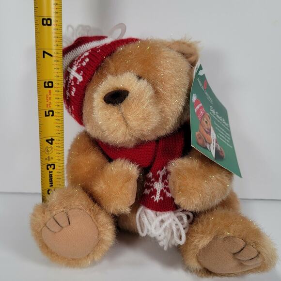 Christmas Bear Plush American Greetings Card Holder Stuffed Animal Magnet Paws - Picture 11 of 13